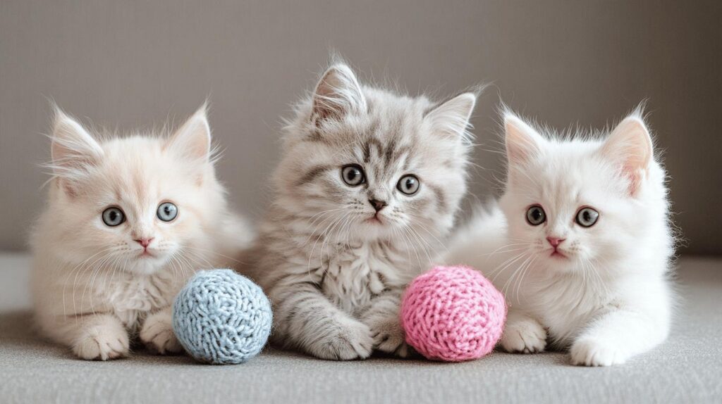 3 cats playing