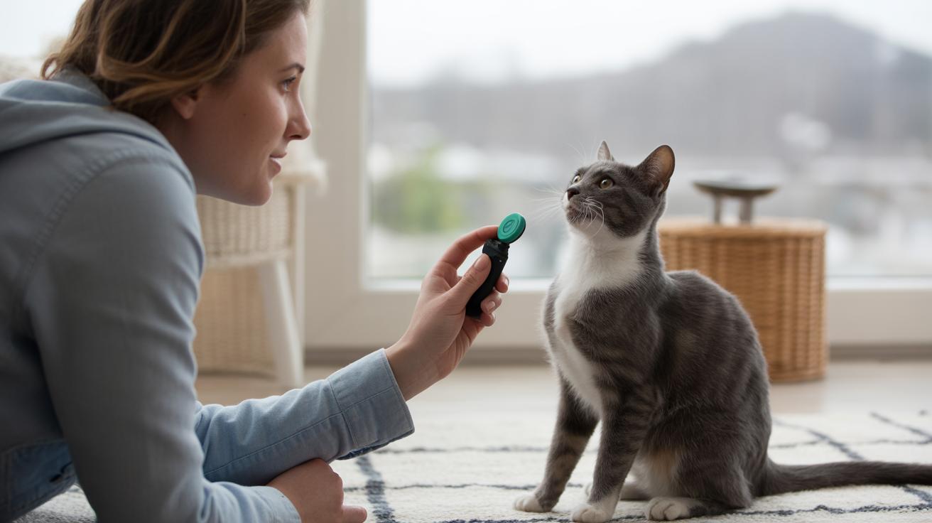 - First lessons teach sit, recall (come), and target in clicker training for cats.jpg