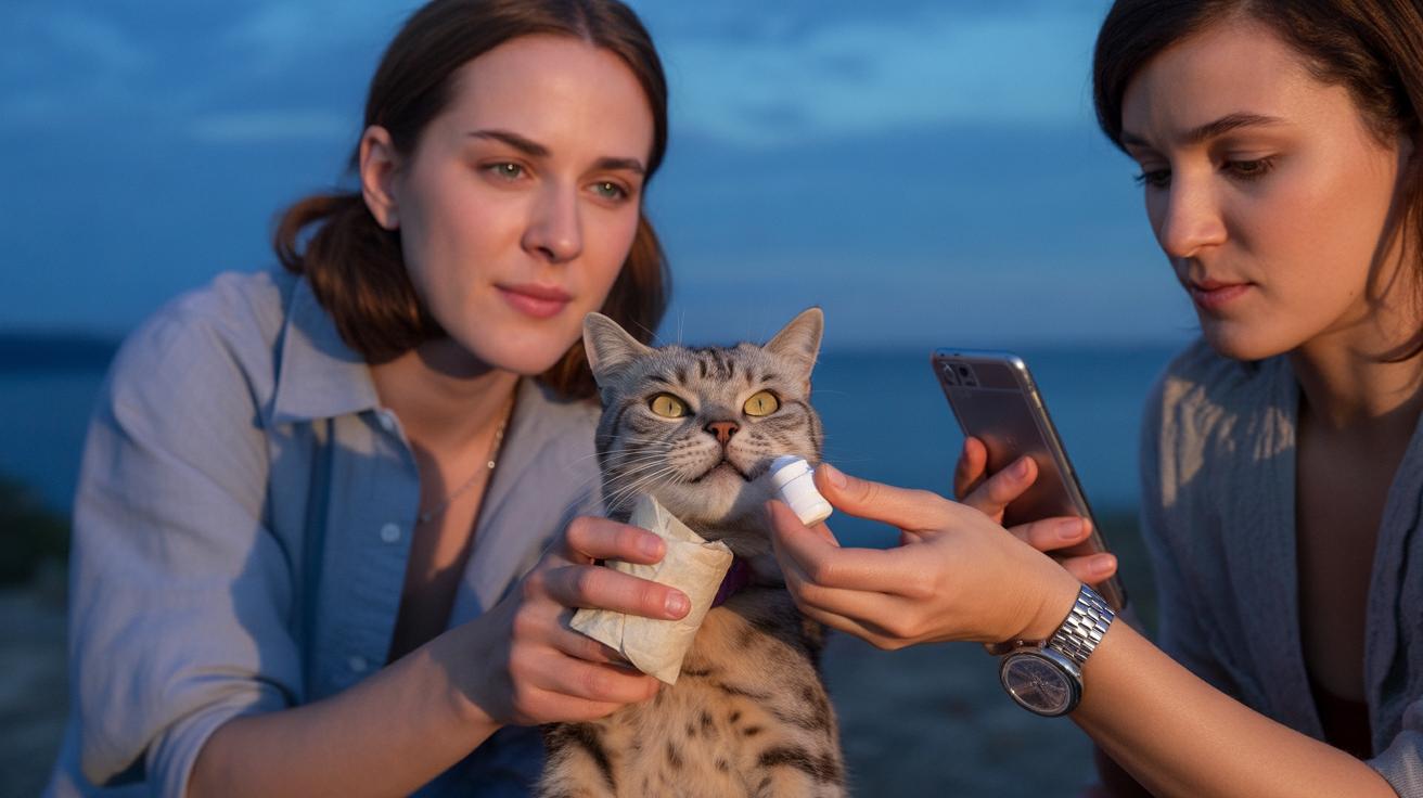 - Positioning and restraint for giving a cat a pill towel wrap, one-person and two-person methods.jpg