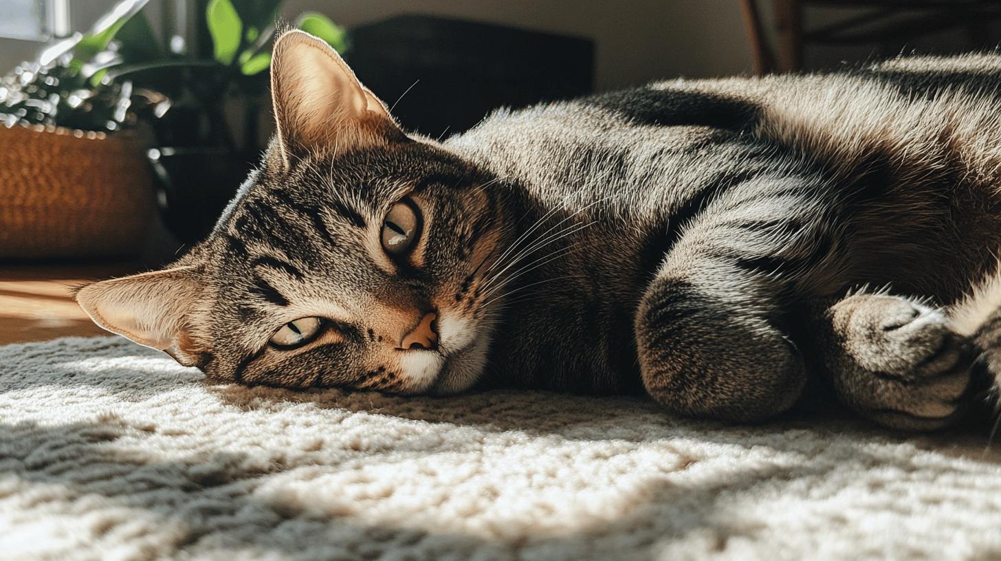 cat laying down in a room